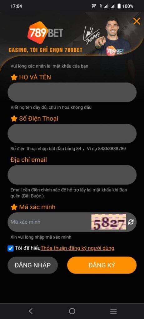 Điền đầy đủ và chính xác thông tin người chơi Điền đầy đủ và chính xác thông tin người chơi