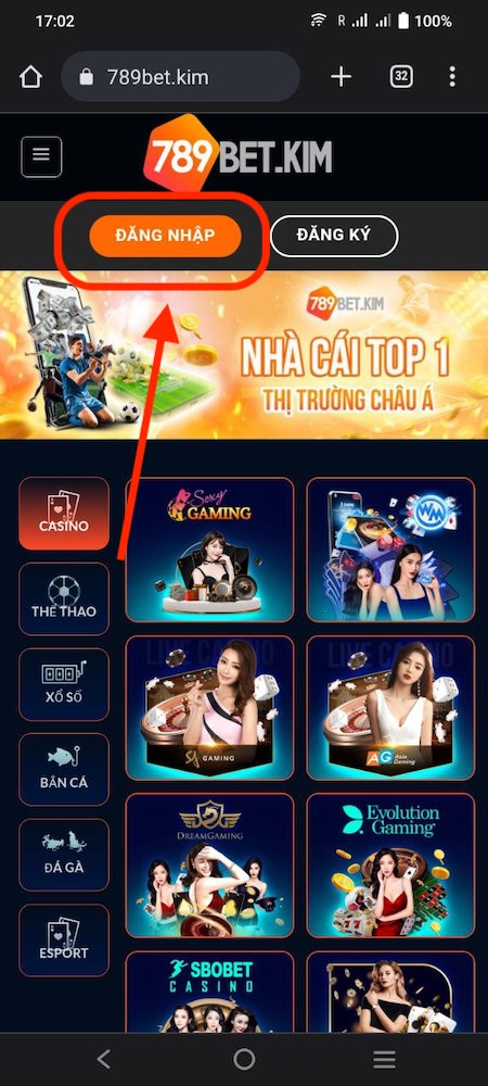 Vào nhà cái 789BET và chọn đăng nhập Vào nhà cái 789BET và chọn đăng nhập