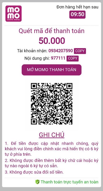 Thanh toán MOMO Thanh toán MOMO